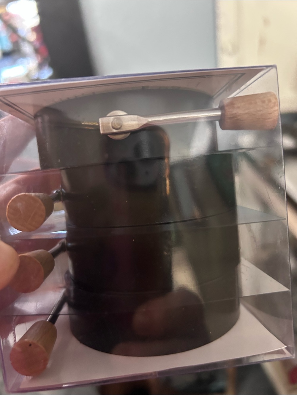 Black egg rings with Wooden Handle